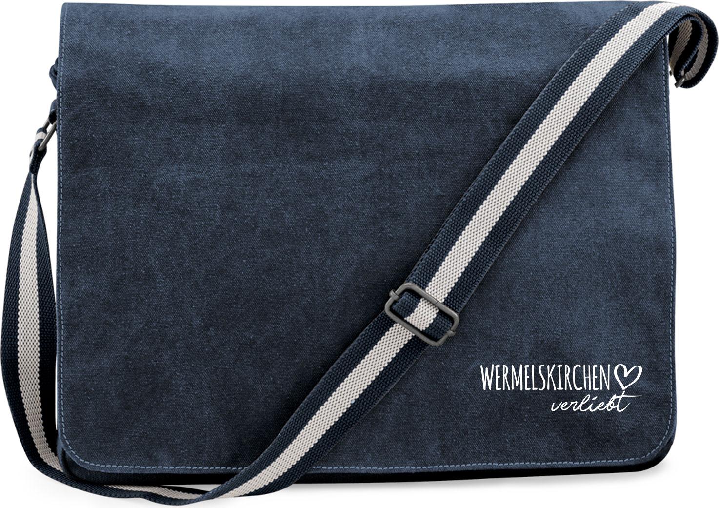 Hellweg Druckerei Huuraa Laptoptasche Wermelskirchen verliebt Geschenk 14 Liter Vintage Navy Canvas Wermelskirchen Präsent 5406CUT-VNAV