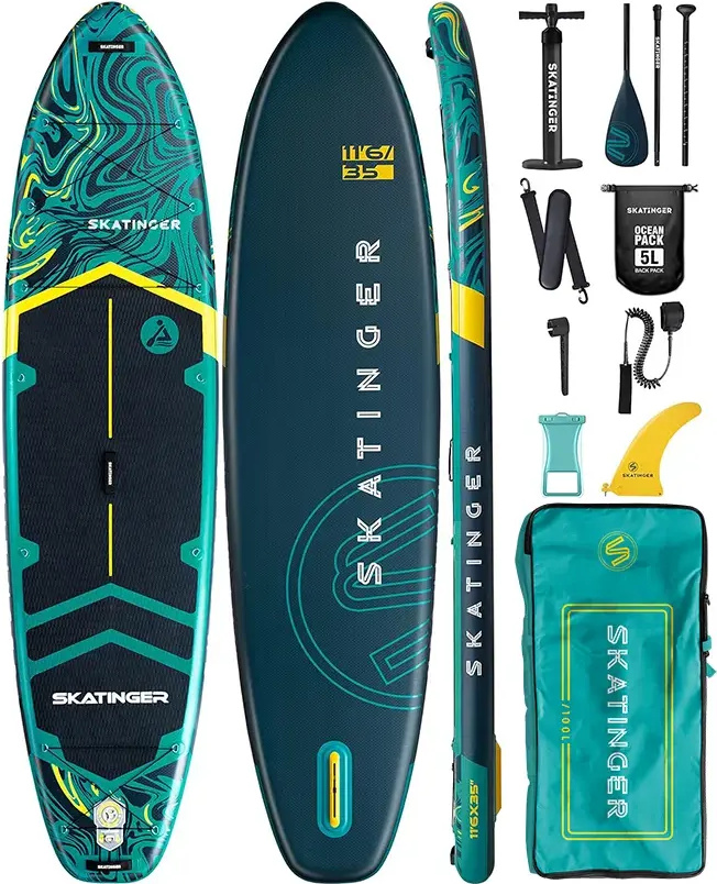 Skatinger SUP SKATINGER Prana Magma Green 350x89x15 yoga board