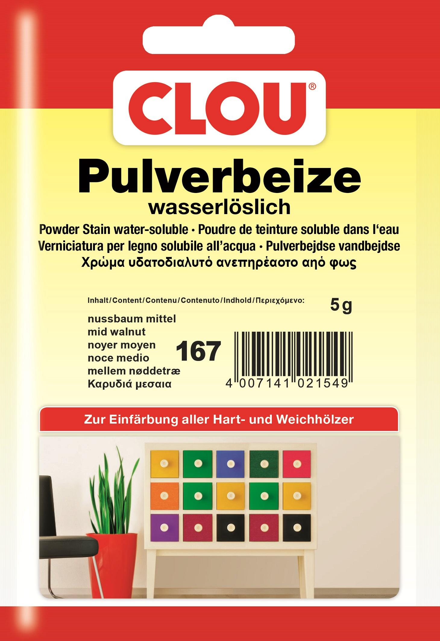 Clou Pulverbeize 5 g nussbaum mittel 945508