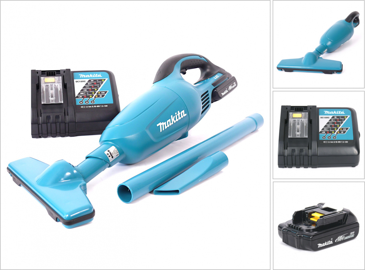 Akumulátorový vysávač Makita DCL 180 RY1 18 V + 1x batéria 1,5 Ah + nabíjačka