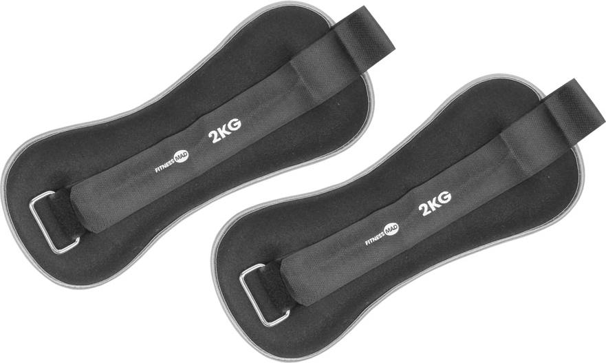 Fitness-Mad Hand- und Fußgewichte 2 x 2kg schwarz Neopren KFW4084