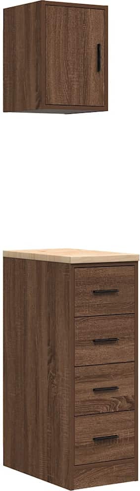 vidaXL Garážové skrine 2 ks Hnedé dubové drevo