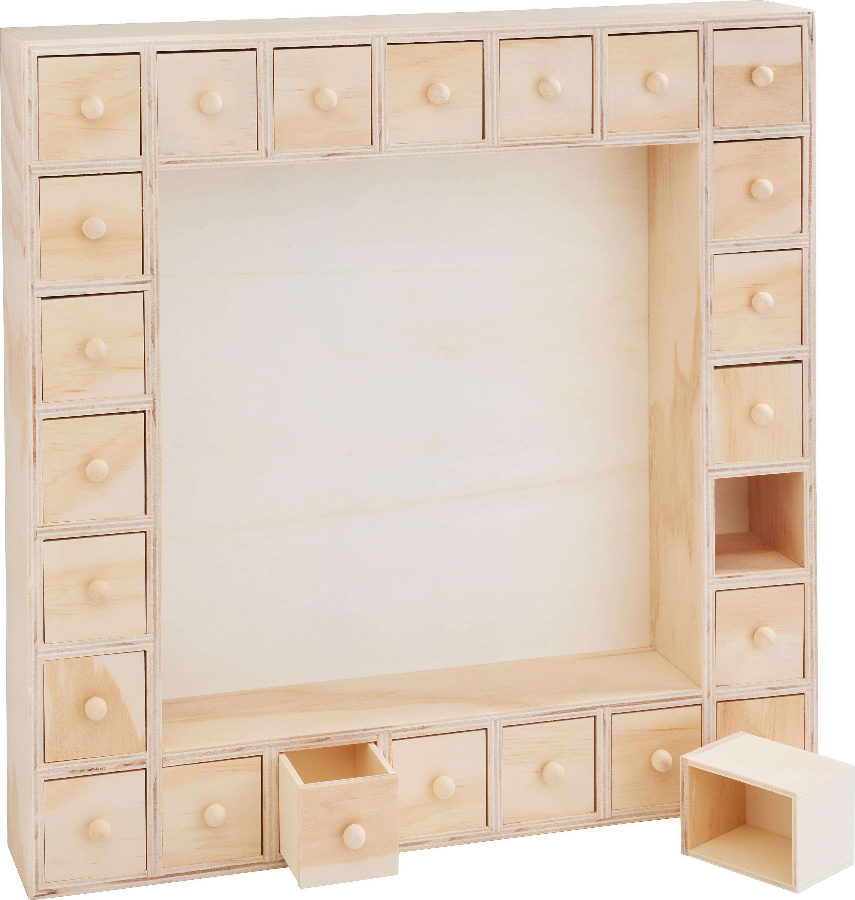 VBS Adventskalender Rahmen, Sperrholz, 36,5 x 36,5 x 6,5 cm