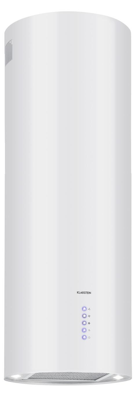Klarstein Barella - Dunstabzugshaube, freihängend, Abzugshaube, Umluft 519 m³/h LED, Inselhaube Umluft 35 x 93 x 43 cm, weiß