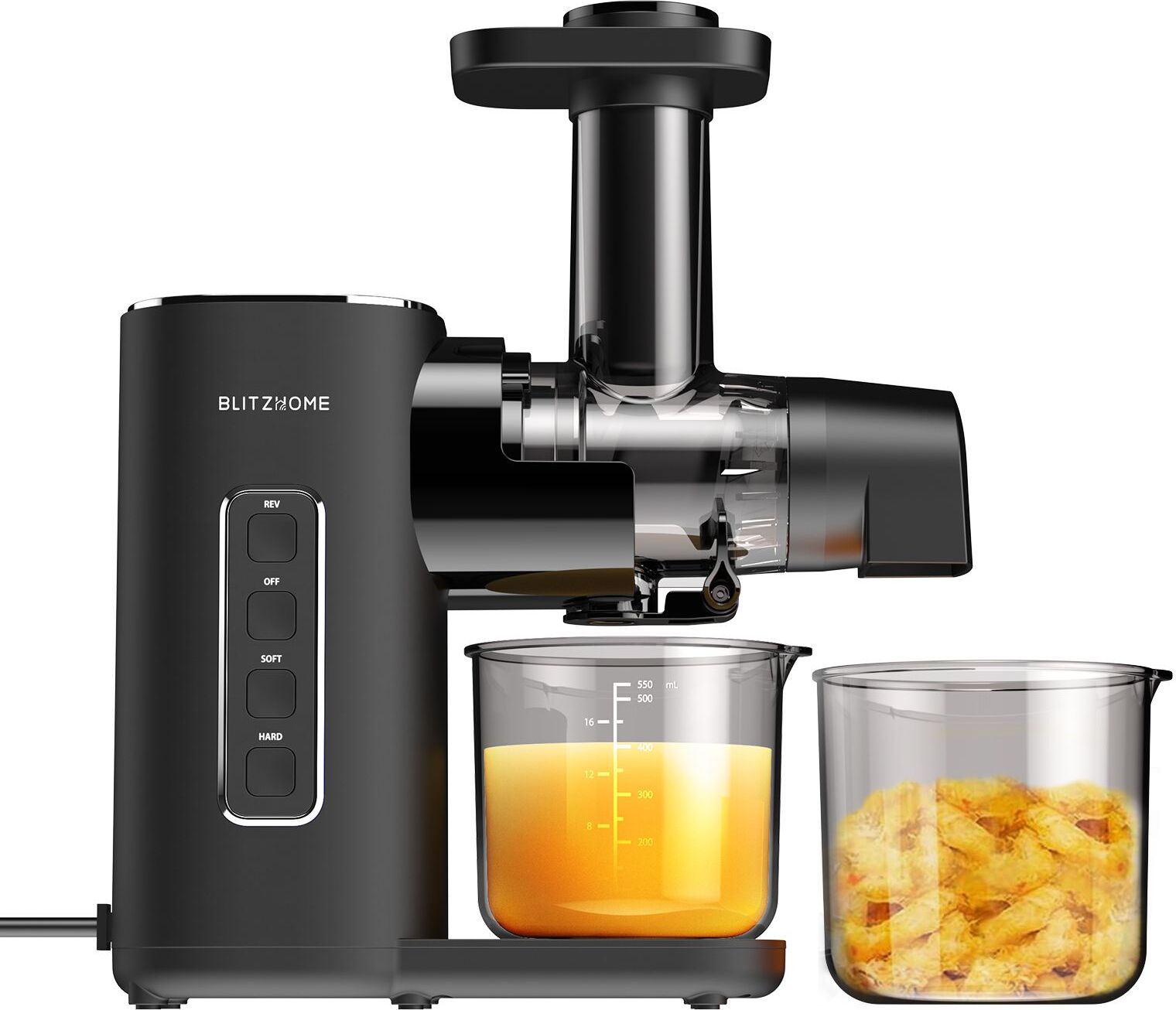 MECO BlitzHome Slow Masticating Juicer, Entsafter Gemüse 150W Obstpresse Saft Juicer