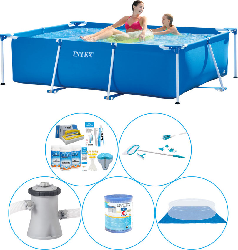 Intex Rámový bazén obdĺžnikový 220x150x60 cm - 6-dielny - Bazén s príslušenstvom