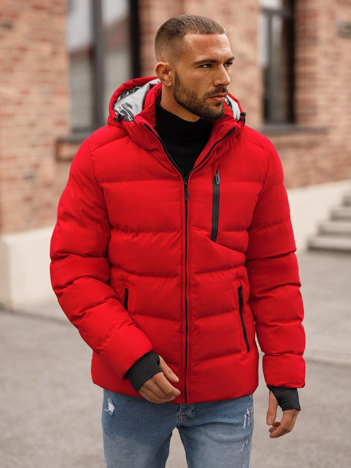 Herren Winterjacke Rot OZONEE JS/5M756/270Z M