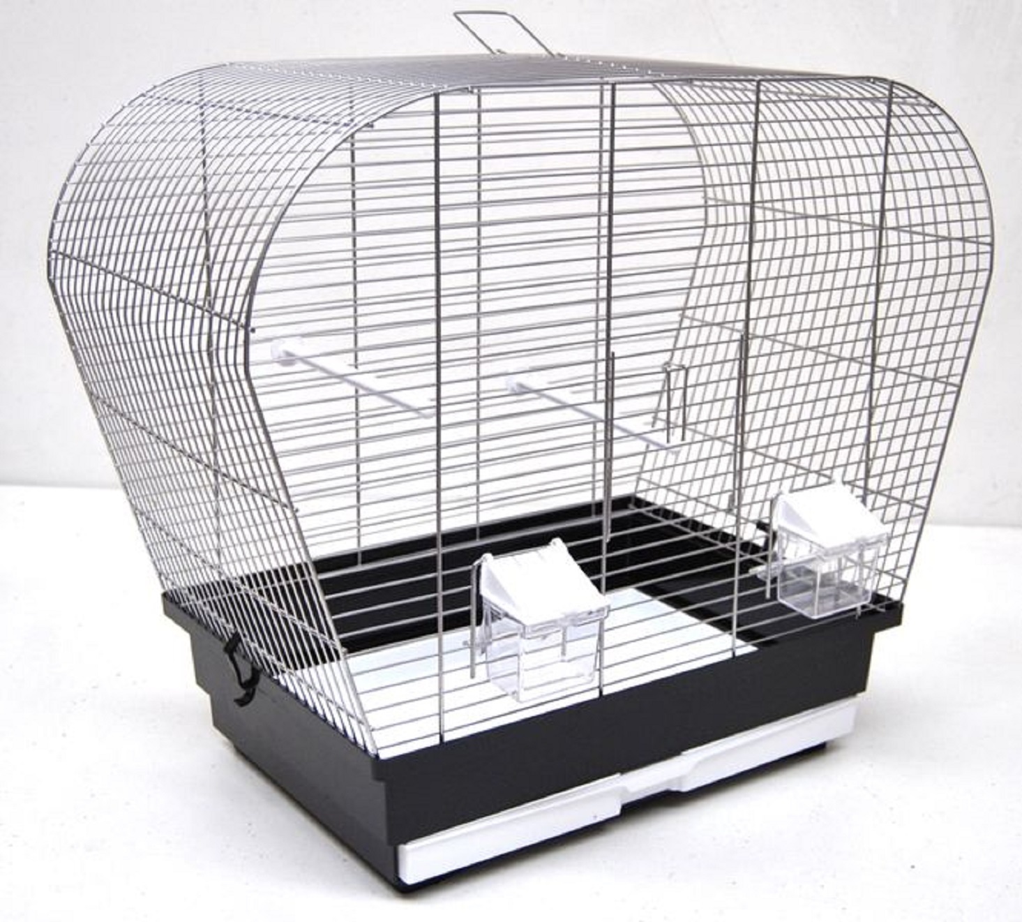 Ollesch Vogelkäfig Vogelheim für Sittiche chrom schwarz 60 cm