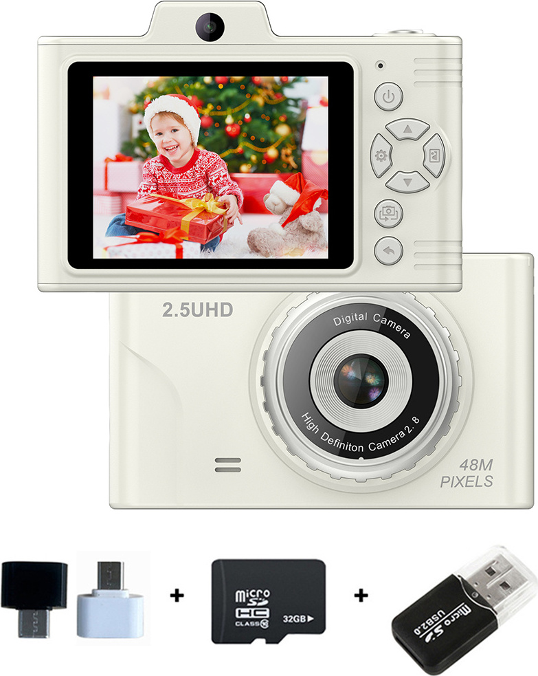 ZELURXX 32 GB Retro-Kamera, Studentenkamera, CCD-Kamera, HD-Dual-Kamera, 2,8 Zoll großer Bildschirm, SLR-Digitalkamera