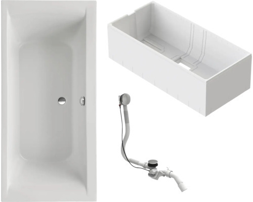OTTOFOND Badewannen Set Wistula 80 x 190 cm weiß glatt glänzend 987021