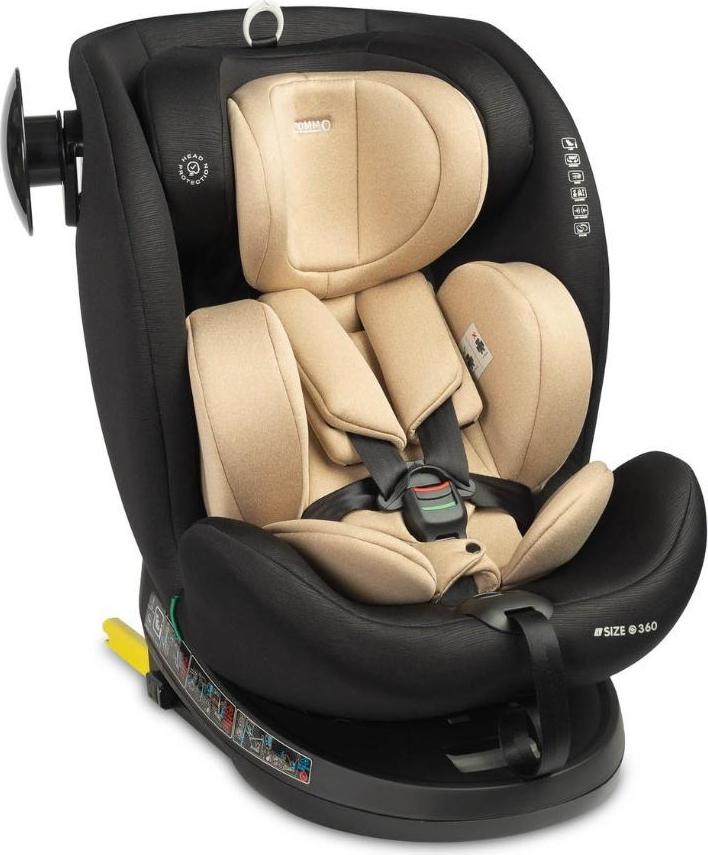 CARETERO Autositz Kinder Autokindersitz Commo, ISOFIX, 40-150cm, Beige TERO-1990