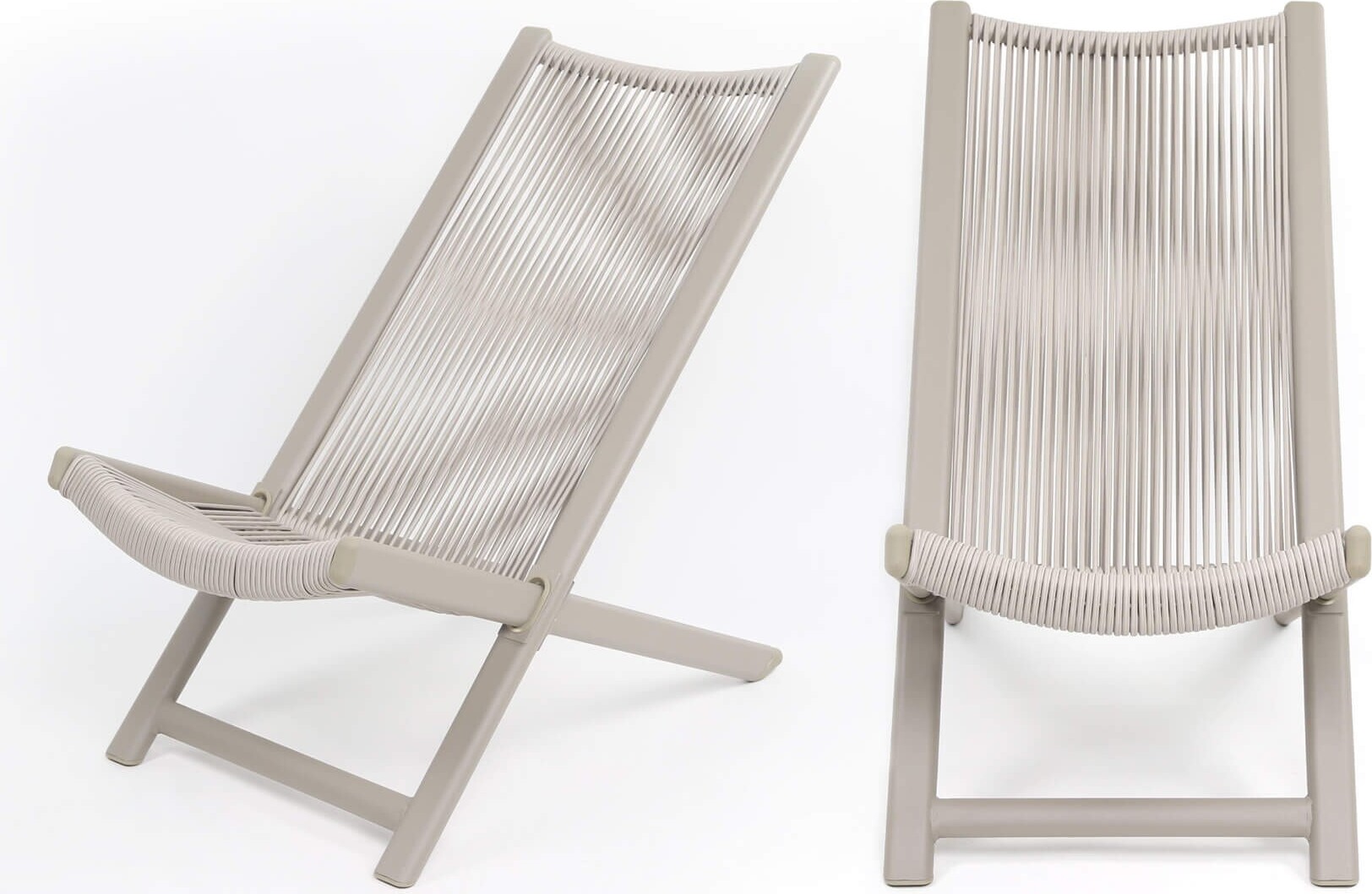 Lehátko Rebecca Mobili Azan 79x48x90 oceľový polyratan sivá SET 2 ks