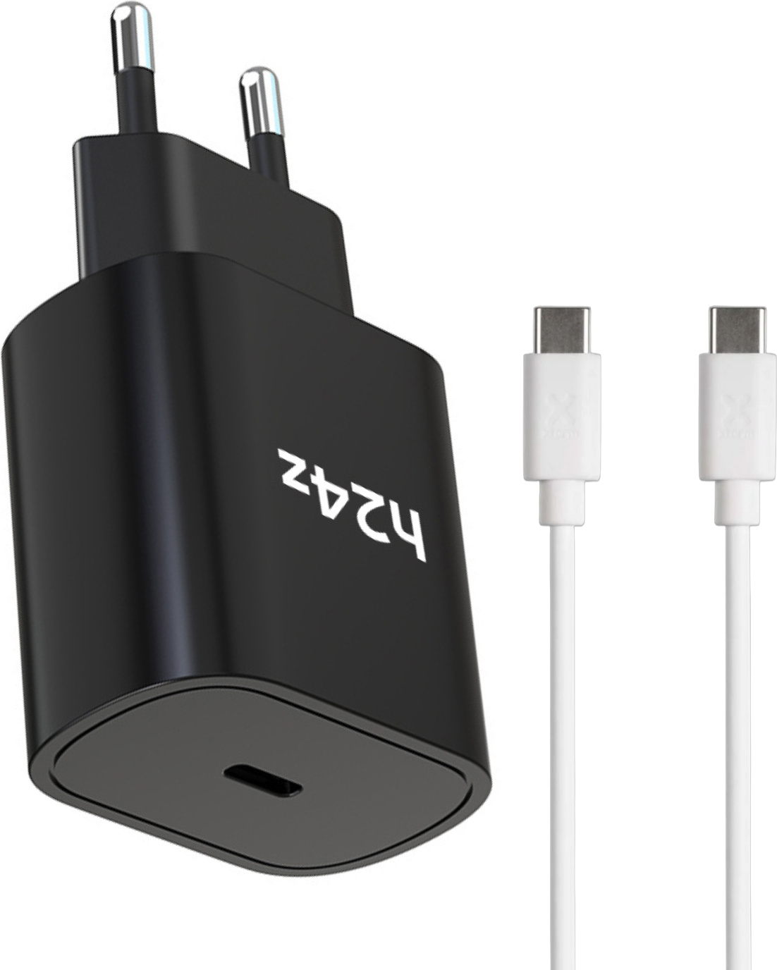 25W rýchlonabíjačka USB-C s nabíjacím káblom USB-C alebo ios pre iPhone - kompatibilná s iPhone, Samsung Galaxy, iPad, MacBook, Huawei, Xiaomi, OnePlus, Google Pixel - napájací adaptér PD 3.0 na rýchle nabíjanie - čierna / typ C 2 metre