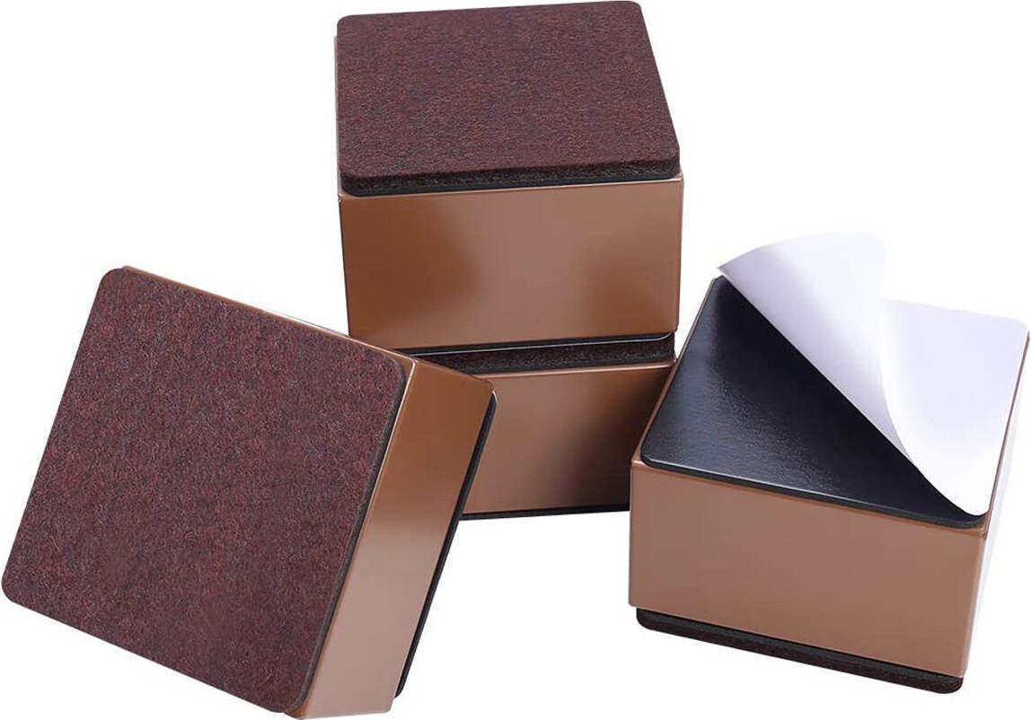 Flokoo Möbelerhöhungen quadratisch - Betterhöhungen - Tischerhöhungen - Tischerhöhungen - 8 x 8 x 5,1 cm