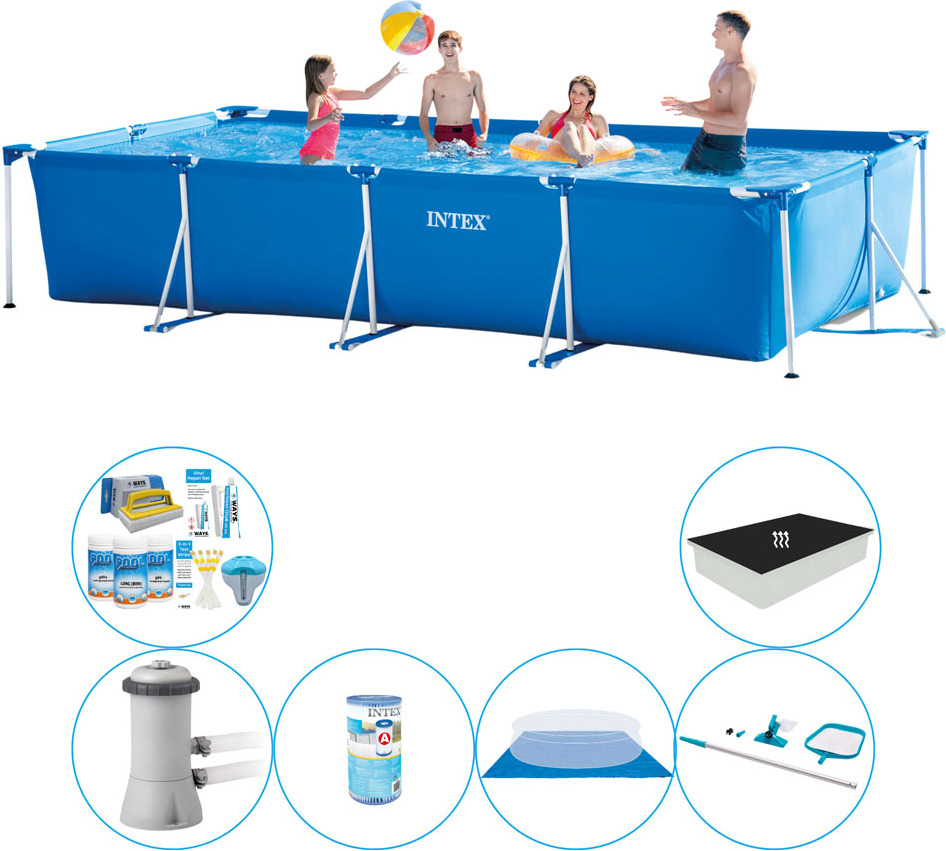 Rámový bazén Intex Rovný 450x220x84 cm - kombinovaný bazén