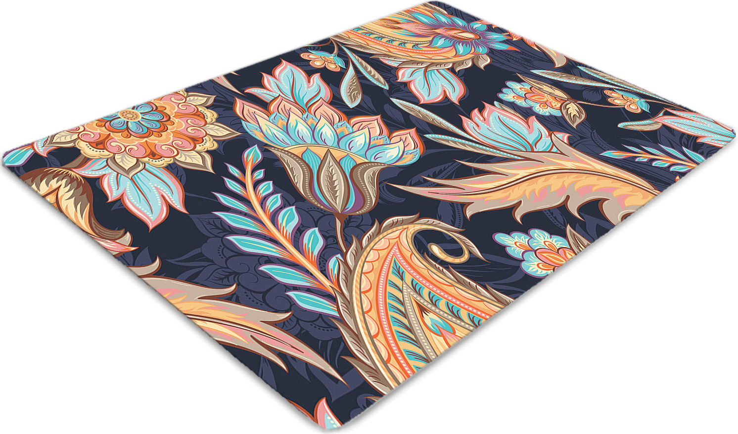 Podlahová ochranná podložka - Ochranná podložka pod stoličku - Podlahová podložka - 100x70 cm - Paisley