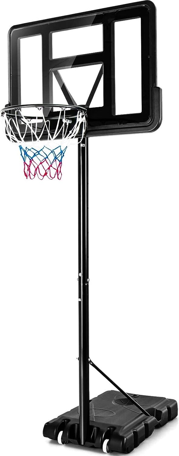 COSTWAY Basketballständer 130-305 cm höhenverstellbar, Basketballkorb mit Ständer & 2 Rädern, Korbanlage für Kinder, Erwachsene, mobiles Basketballanlage Indoor Outdoor SP37743
