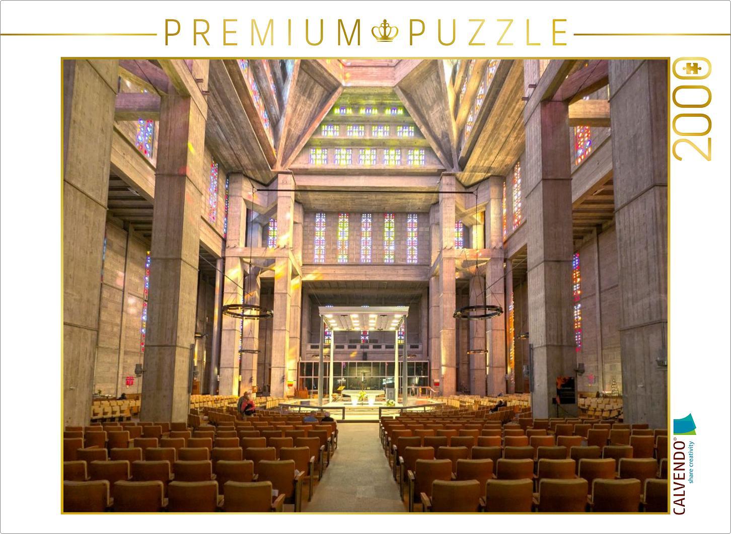 CALVENDO Puzzle Das farbenfrohe Kirchenschiff St. Joseph mit "Laternenturm" | 2000 Teile Lege-Größe 90x67cm Foto-Puzzle für glückliche Stunden