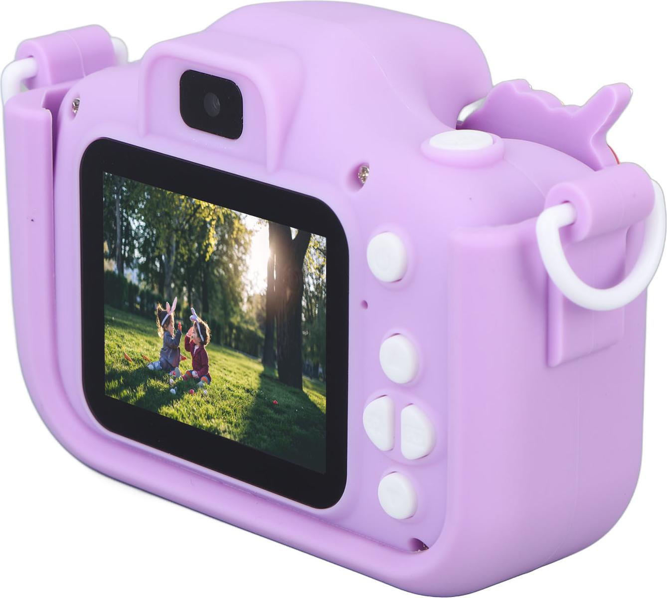 Detský fotoaparát Roztomilý duálny objektív Automatické zaostrovanie Fotografovanie Nahrávanie videa Hranie hier Hudba Digitálny fotoaparát Hračka Fialová