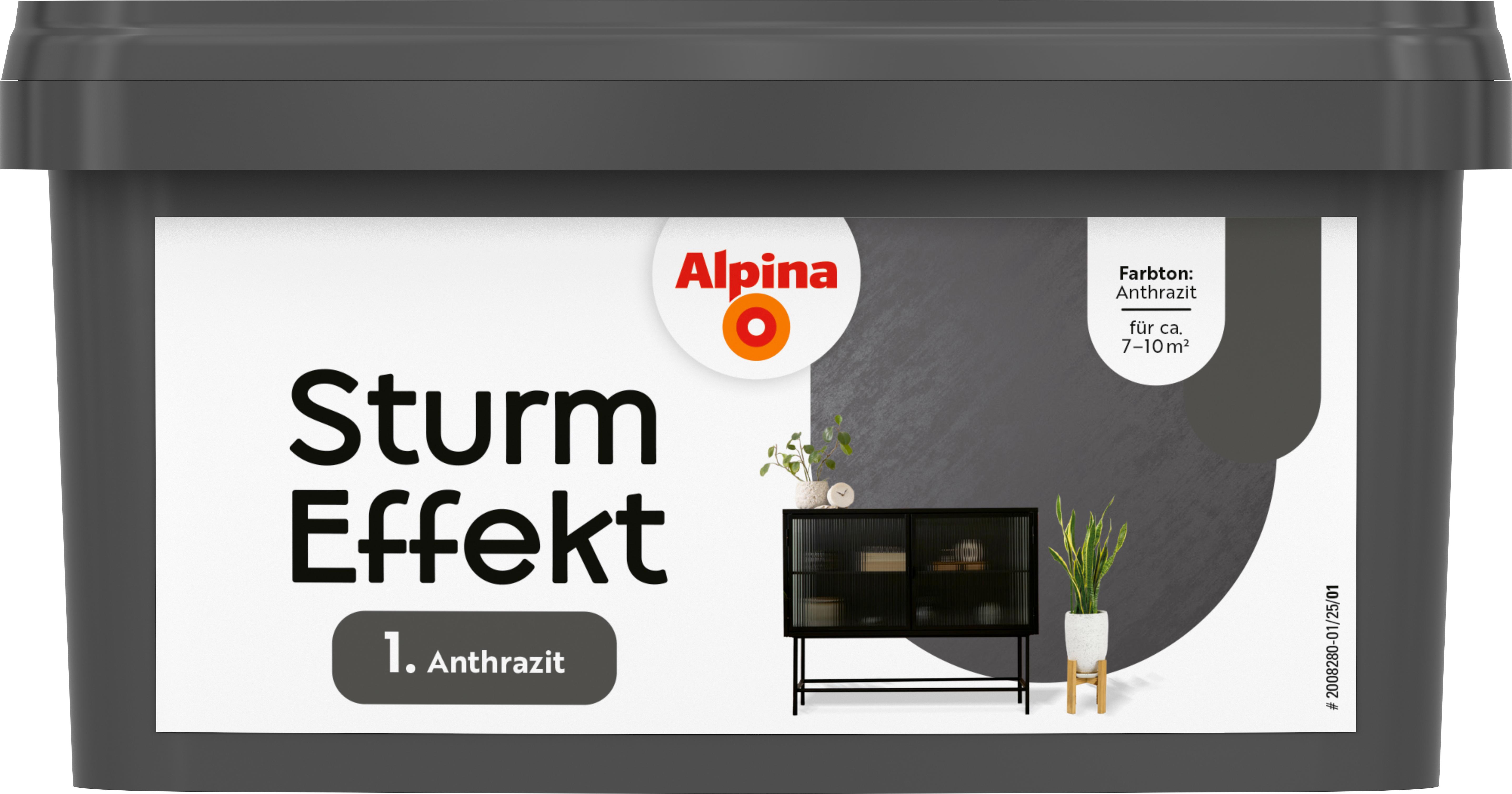 Alpina Farben Alpina Effektfarbe Sturm Farbeffekt anthrazit 1 l 0765054697