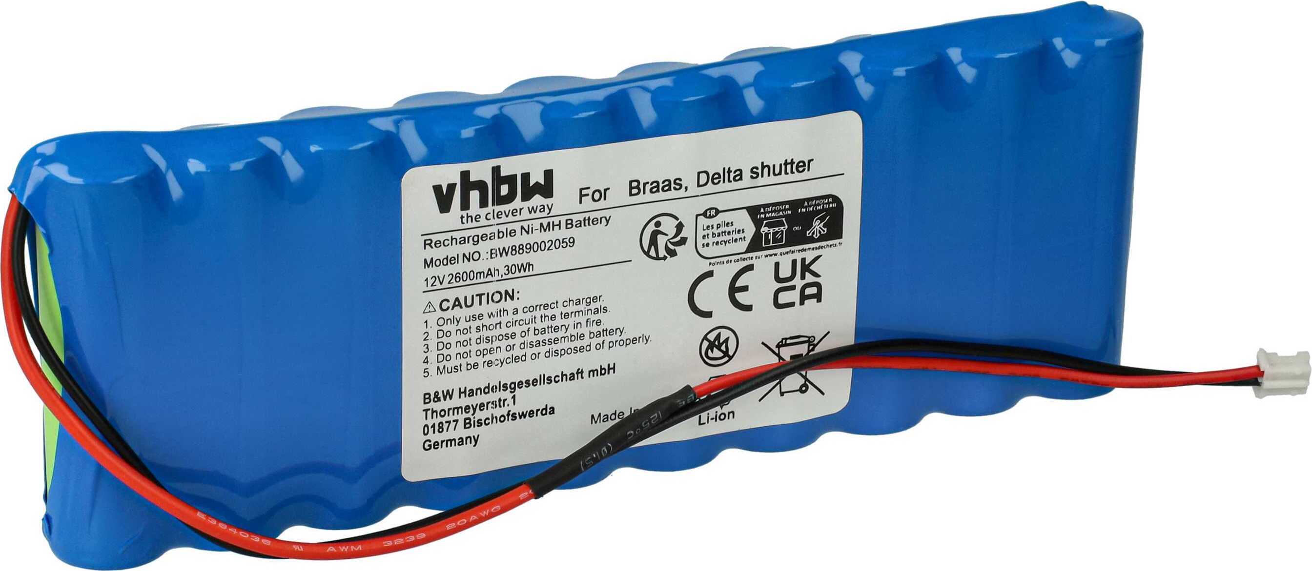 vhbw Akku kompatibel mit Baier Rollladenantrieb Torantrieb Drehtorantrieb Garagentorantrieb (2600 mAh, 12 V, NiMH) 181757345