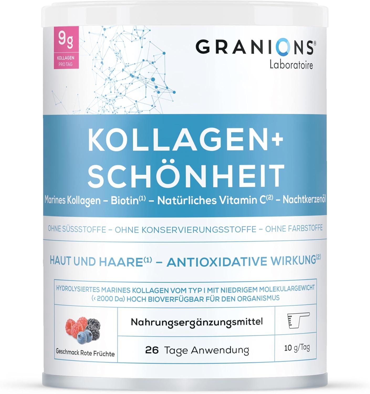 Sonstige Kollagen Pulver 260 g Collagen Pulver - Biotin Haare - Kollagen - Vitamin C - Hyaluronsäure - Schönheit Haut - Hohe Assimilation, Marine kollagen