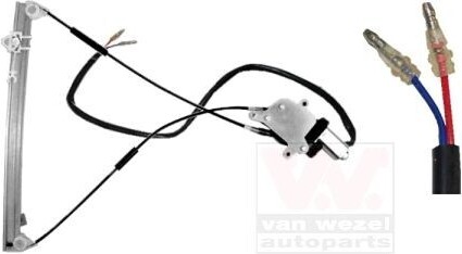 VAN WEZEL Regulátor okien s elektromotorom vpravo vpredu pre CITROEN Saxo PEUGEOT