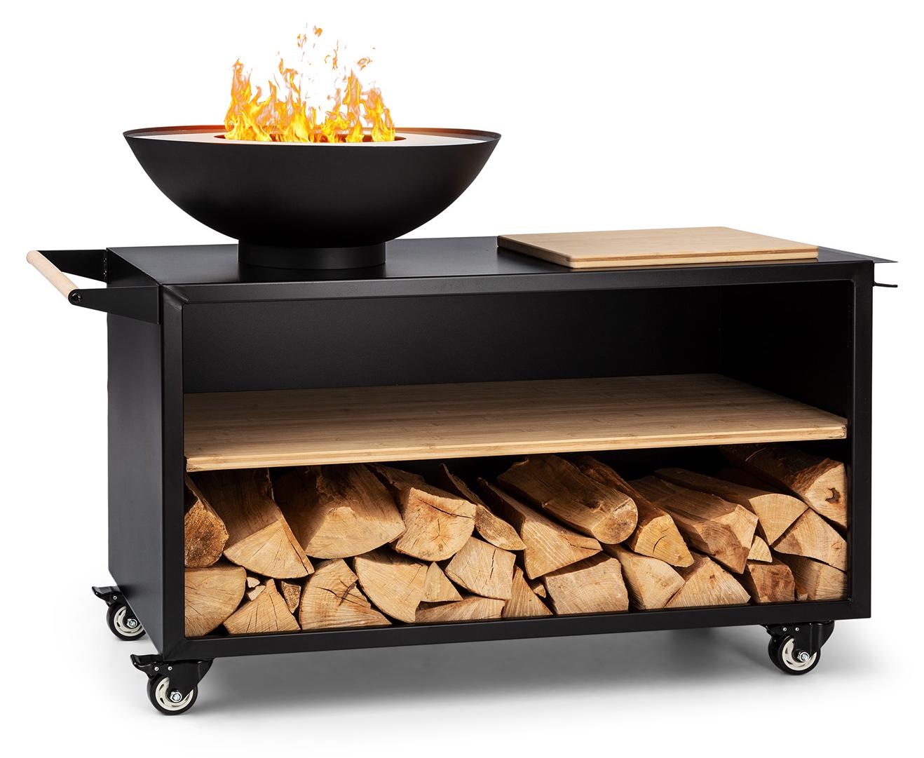 Blumfeldt Feuerschale, Tragbare Feuerschalen für den Garten, Outdoor Feuerstelle, Feuerschalen mit Grillrost, Feuerschale Groß, Gartenfeuerschale für Balkon & Terrasse, 128 x 90 x 59 cm 173