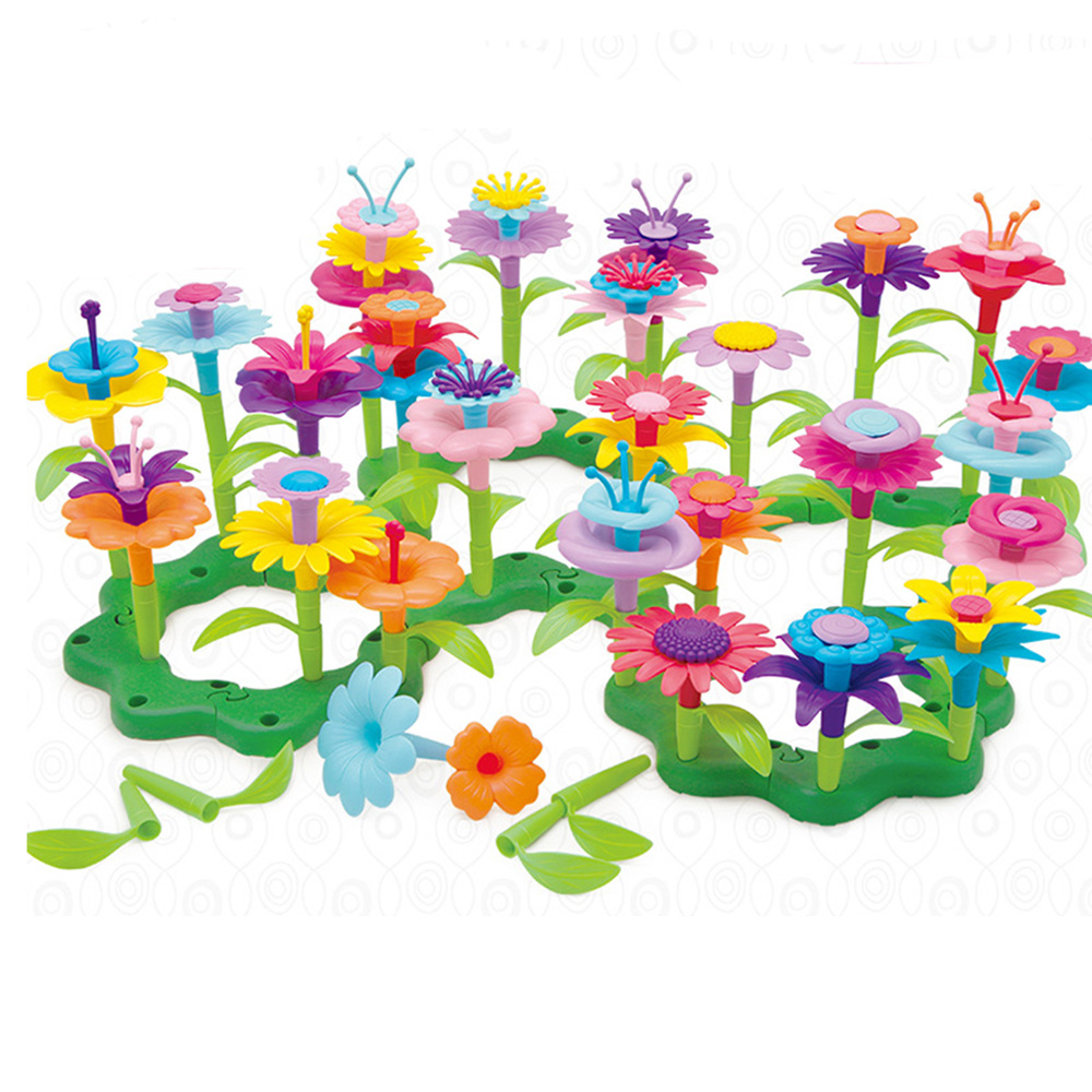 104 STÜCKE Blume Gebäude Spielzeug Garten Bausteine ​​Pädagogisches Spielzeug für Kinder