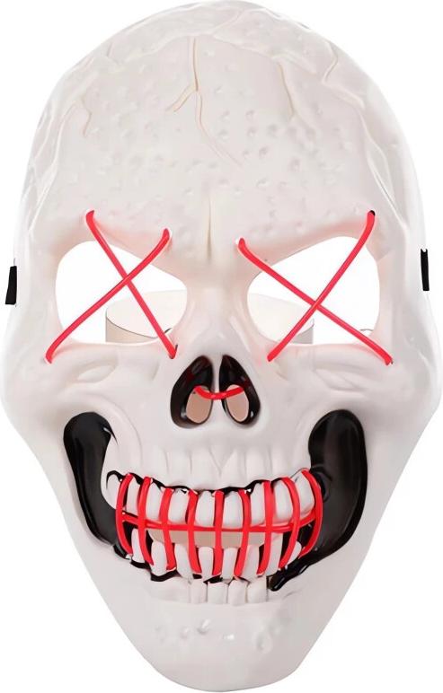 Verk Gruselige Leuchtmaske – Schädel, weiß-gelb 26040_3