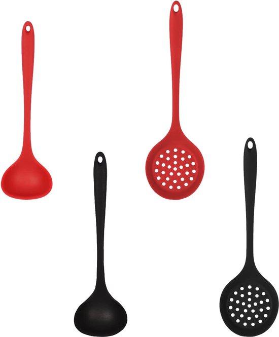 OEM Silikon-Pollepels groß, schwarz/rot, 4-teilig 2026