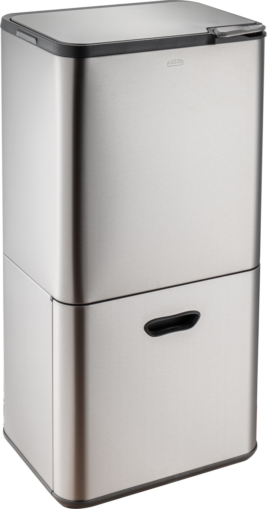 Luzzo® Kansas Push Abfalleimer 63 Liter Mülltrennung 4 Fächer - Mülltrennung - Metall Grau 3000775