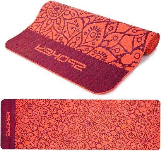 Famanu Yogamat 183 x 61 x 0,4 cm - rutschfest - stabilisierend - rot SHSHOP