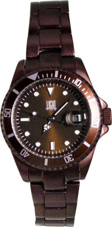 Light Time Armbanduhr Quarz Damen Herren Datum Aluminium Braun L125COO L125BLK