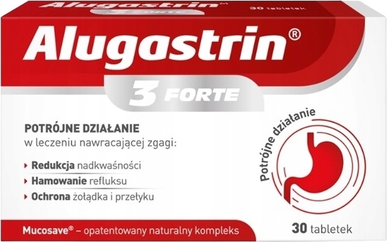Polfa ALUGASTRIN 3 FORTE GEGEN SODBRENNEN REFLUX SODBRENNEN 30 Tabl.