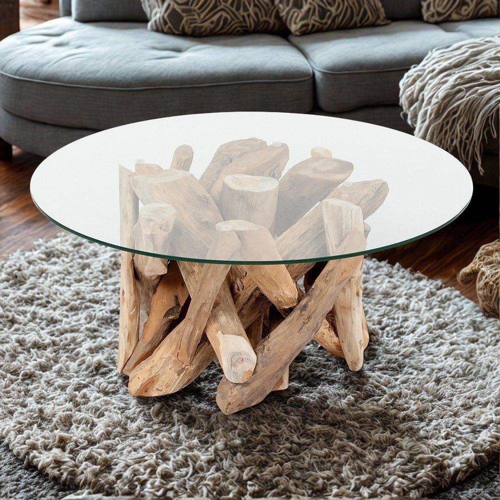 LEBENSwohnART Teak Couchtisch TORA-rund ca. D90cm 12055