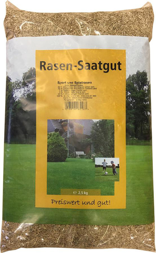 Preiswert & Gut Preiswert und gut Spielrasen Sportrasen SUN Rasensamen 2,5 kg DVE4018214185587