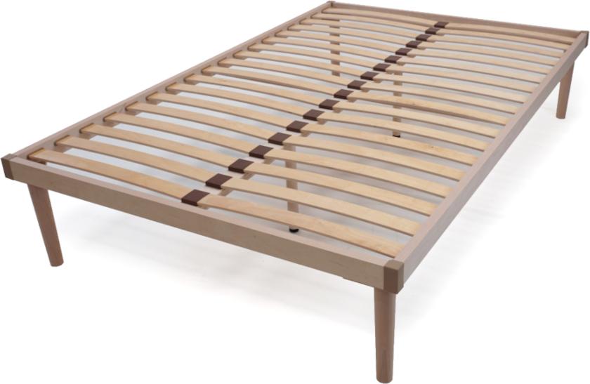 Holz Bettlattenrost, 190x160 cm, Selbsttragender Lattenrahmen mit 36 Federleisten, Naturholz mit 6 Standfüßen, Montage Erforderlich