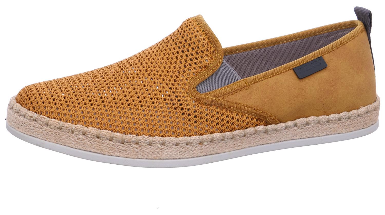 Rieker Slipper Gelb Größe 45, leicht anzuziehen, mit weich gepolstertem Fußbett B2661-68