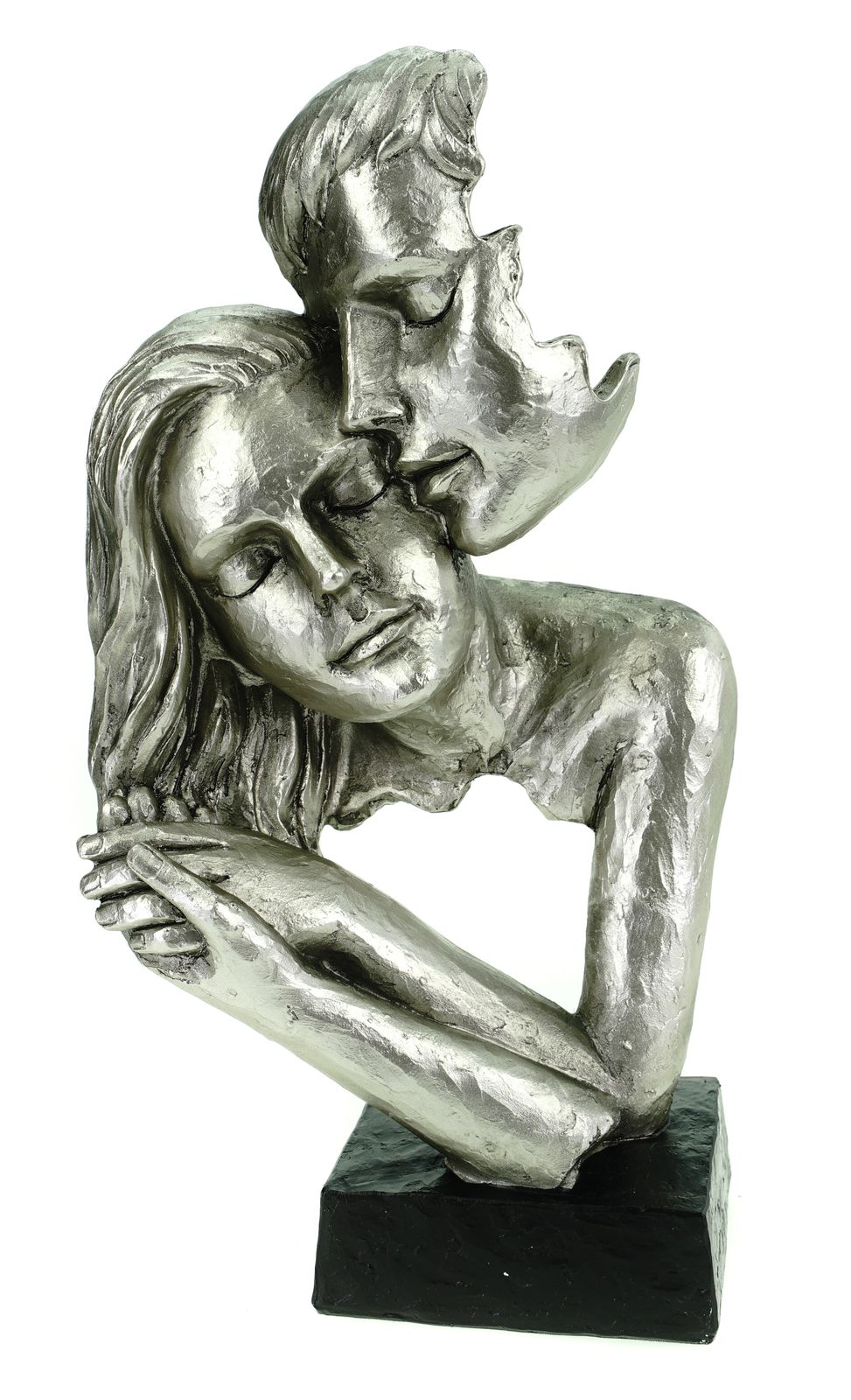 Formano Paar verliebtes Paar auf Herz sitzend stehend weiss-silber Skulptur