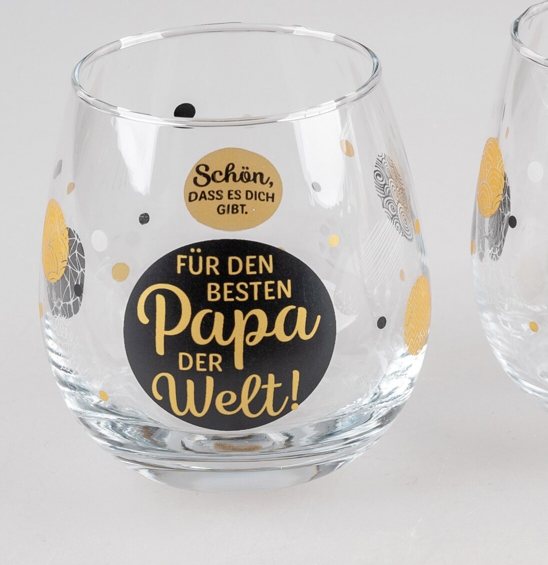 Geschenk Trinkglas mit Spruch Für den Besten Papa der Welt