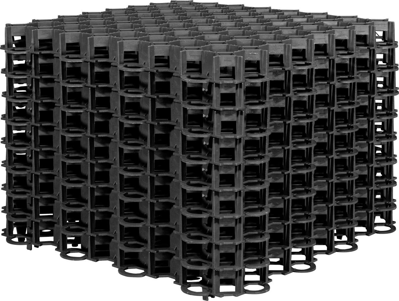 Fixkraft 10x Rasengitter Paddockplatten 50x50 cm 2,5 m² Schwarz 119003