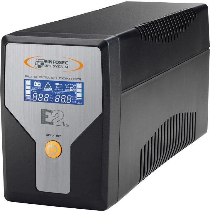 Infosec E2 LCD, 800VA, 0,8 kVA, 50/60 Hz, 40 dB, 16 min, Schwarz, 0 - 40 °C 65349