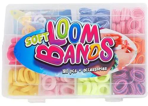 VAN MANEN VEENENDAAL B.V Van Manen Veenendaal Soft Looms Bands in der Box, 180 Teile + 15 Clips 621564