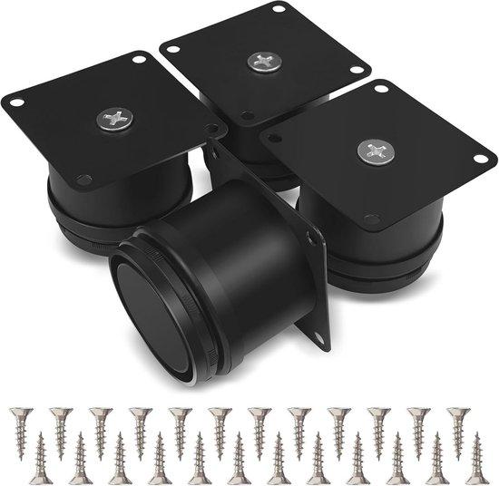 Famanu Möbelbeine Höhenverstellbar - Set mit 4 schwarzen Beinen, 50 mm höhenverstellbar