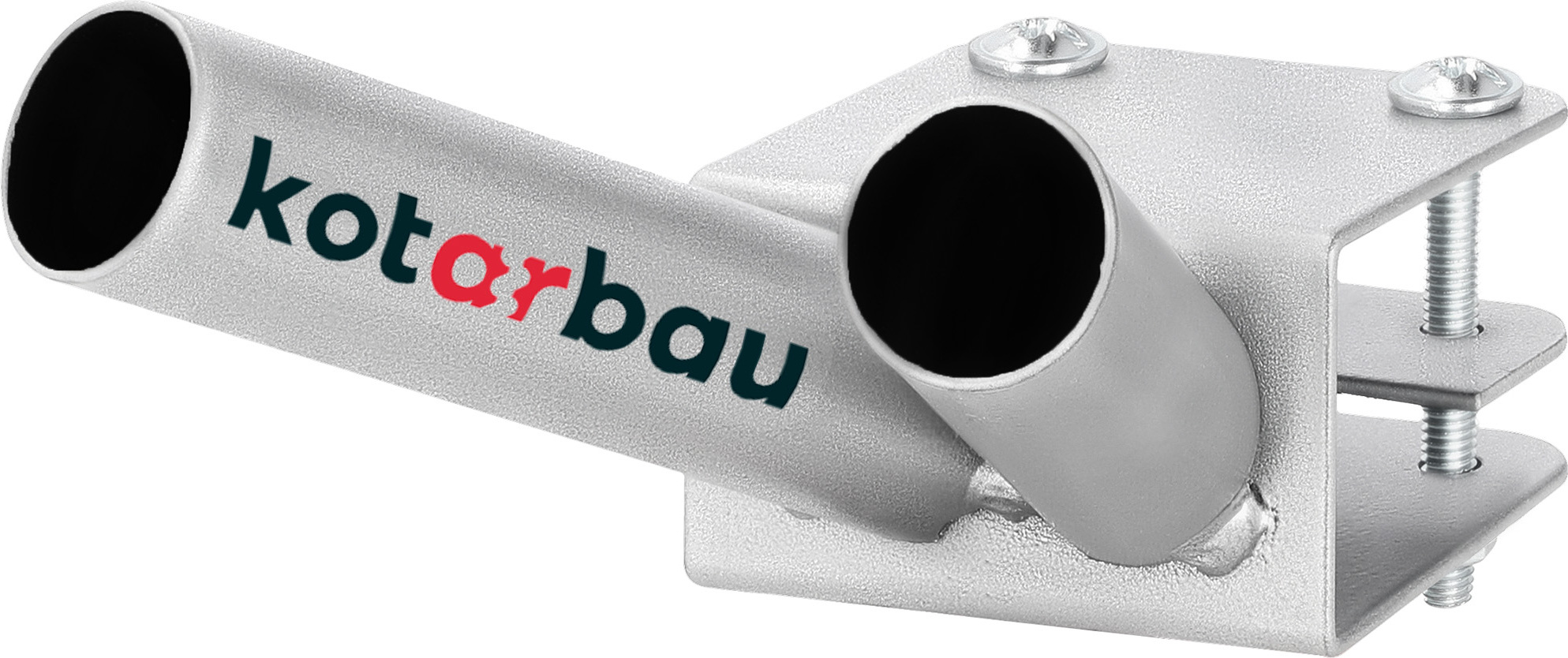 KOTARBAU® Fahnenhalter 2-Fach für doppelt Fahnenstange Montage an Balustrade 170 mm Pulverbeschichtet Grau Fahnenmasthalter Fahne Flagge Pulverbeschichtet Fahnenstange