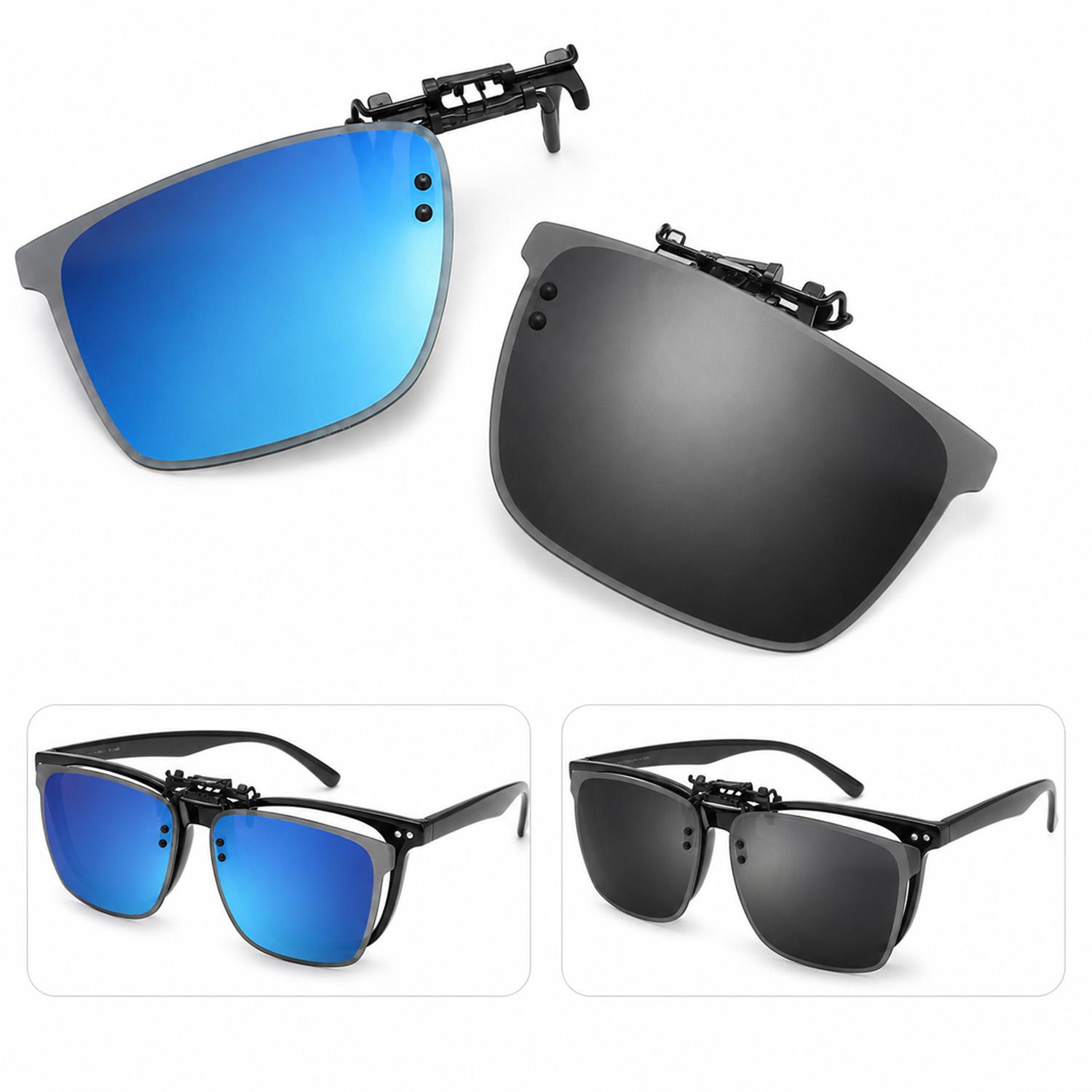 Dopwii 2 Stück Sonnenbrillen Clip für Brille, Clip-on Sonnenbrille, 180° Flip Up Aufsatz, für Brillen & Sonnenbrillen KAUF-WOHN-HB3371-018