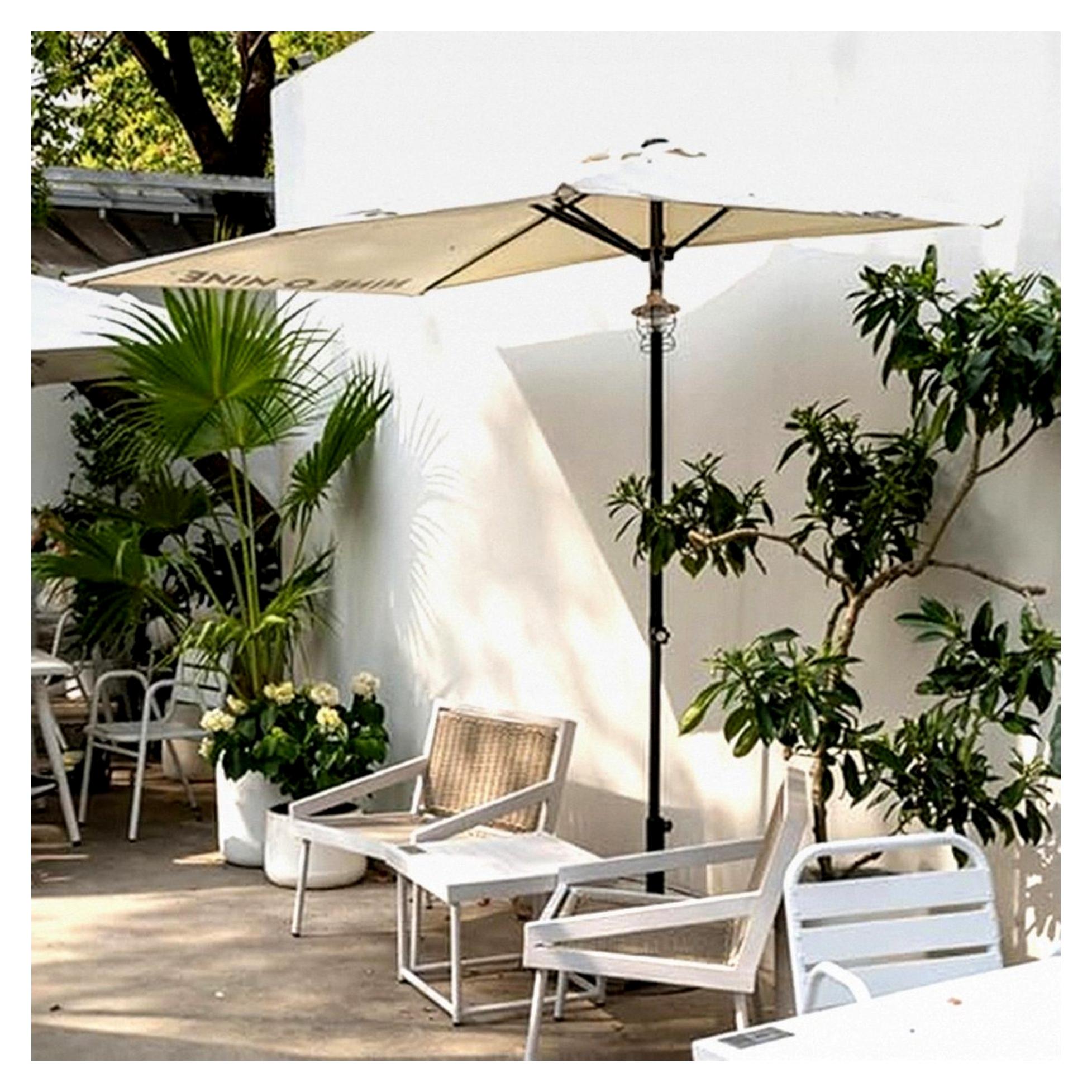 Markenlos Halbrunder Sonnenschirm Umtauschdeckel, 2,7 m für Balkon und Terrasse