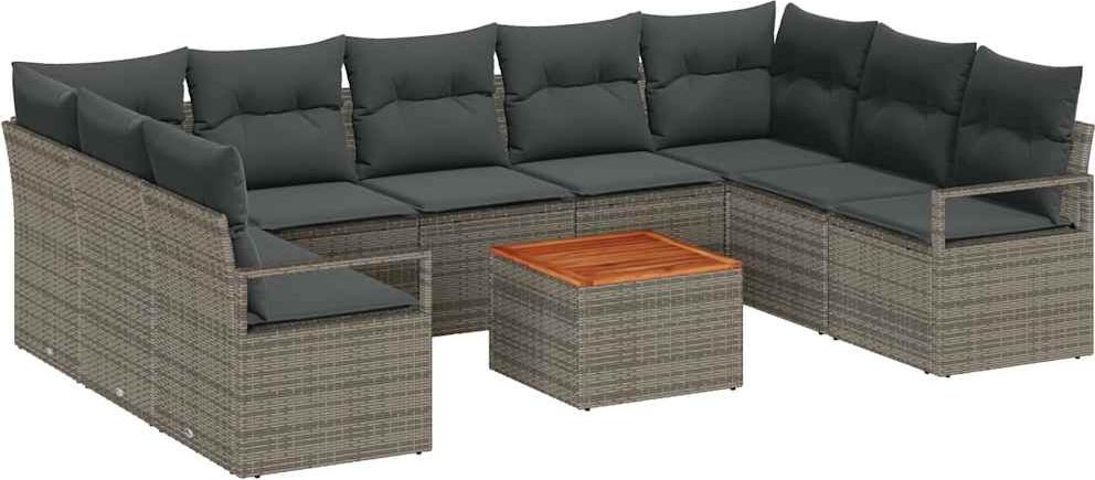 vidaXL Záhradná sedacia súprava 10 ks Grey