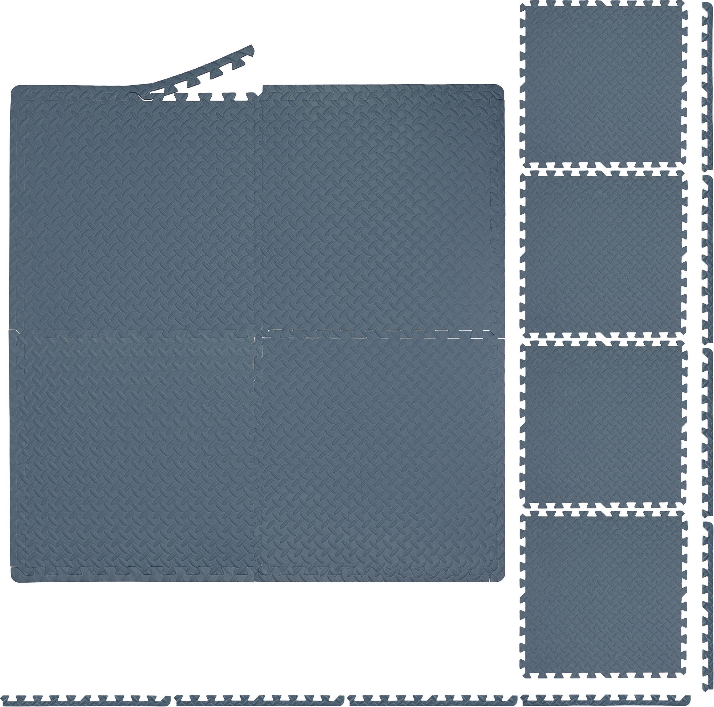 Tappetini Puzzle Relaxdays 9 Pezzi - Schiuma EVA Effetto Legno Per Sport E Giochi - Foto 3